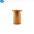 Customized CNC turning machined brass metal part hollow tube